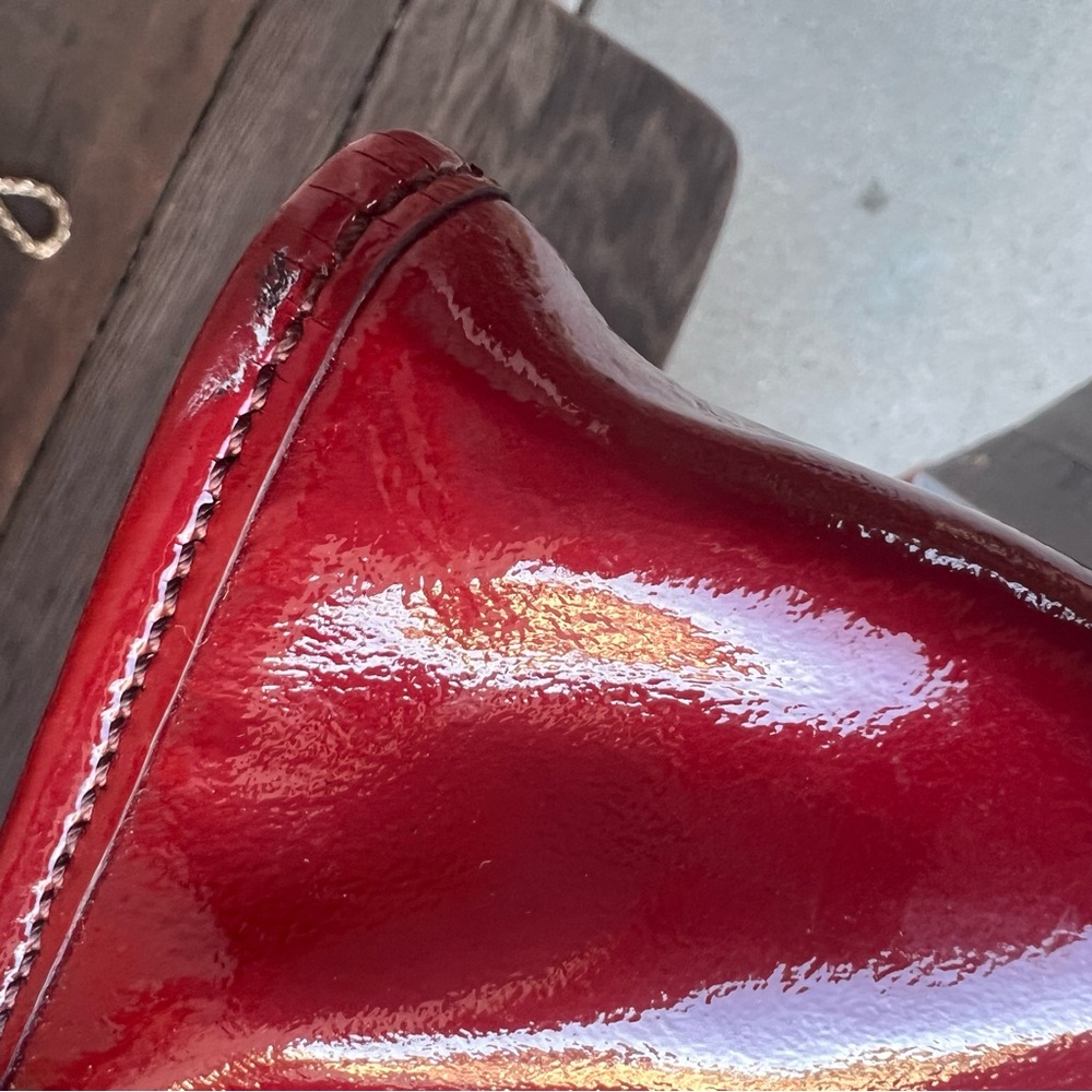 VINTAGE COLE HAAN Red Patent Leather Art Deco  Clutch - Picture 14 of 14